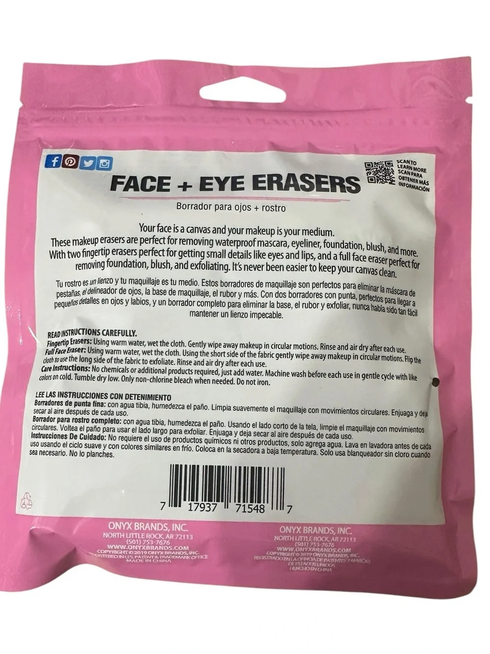 Onyx Face + Eye Erasers Set - Pink & Lavender